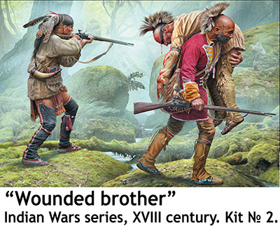 予約 インディアン 兄弟の負傷 兵士3体 18世紀No.2