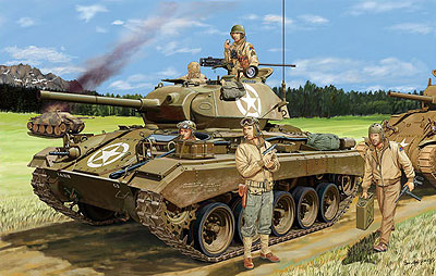 米 M24チャーフィー+戦車兵4体 米 M24チャーフィー+戦車兵4体