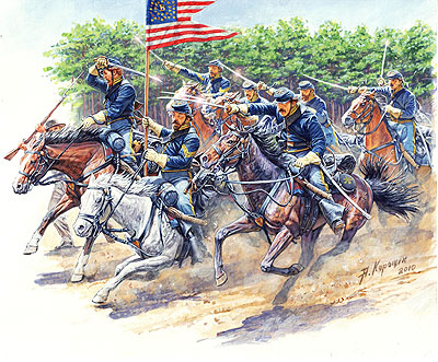 予約 南北戦争 北軍騎兵隊 騎兵3体+馬3頭