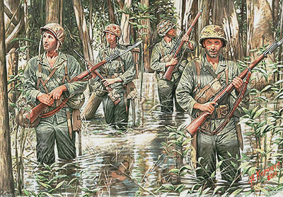 予約 米 海兵隊4体太平洋戦争ジャングル戦
