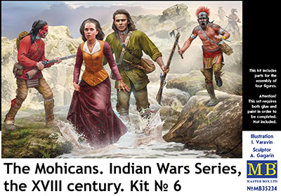 予約 インディアン戦争4体･モヒカン族と欧州人男女