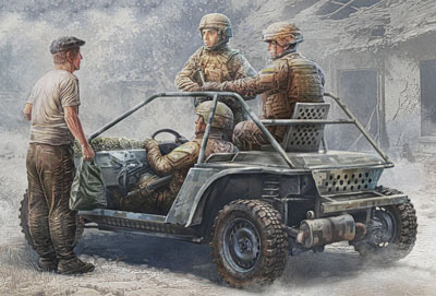 ウ軍マングース戦闘バギー+兵士3体民間人1体