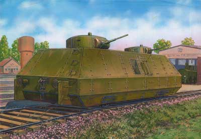 予約 露 OB-3装甲軌道車T-26砲塔2砲塔搭載型